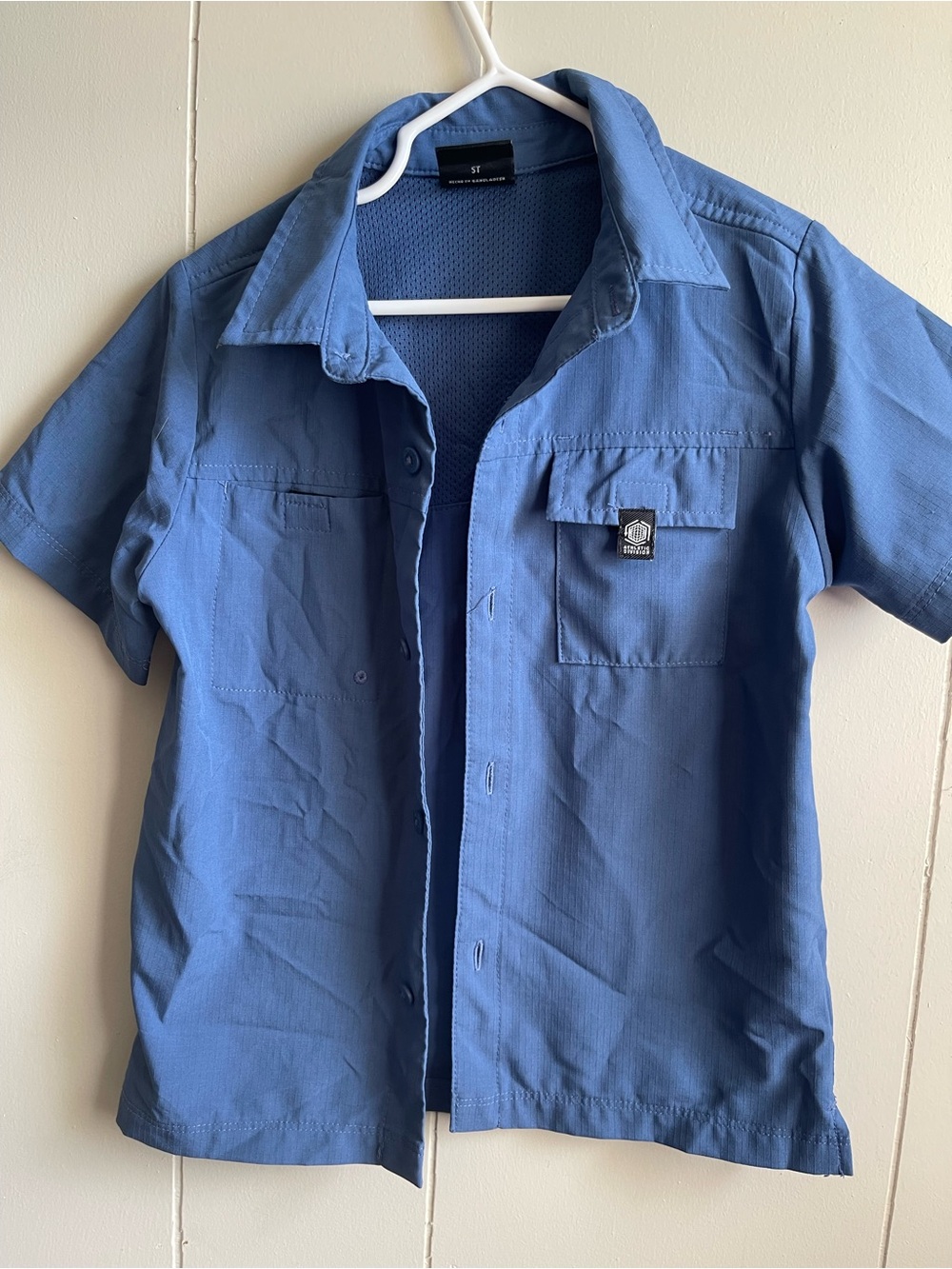 Boys Short-Sleeve Button up Shirt - Blue